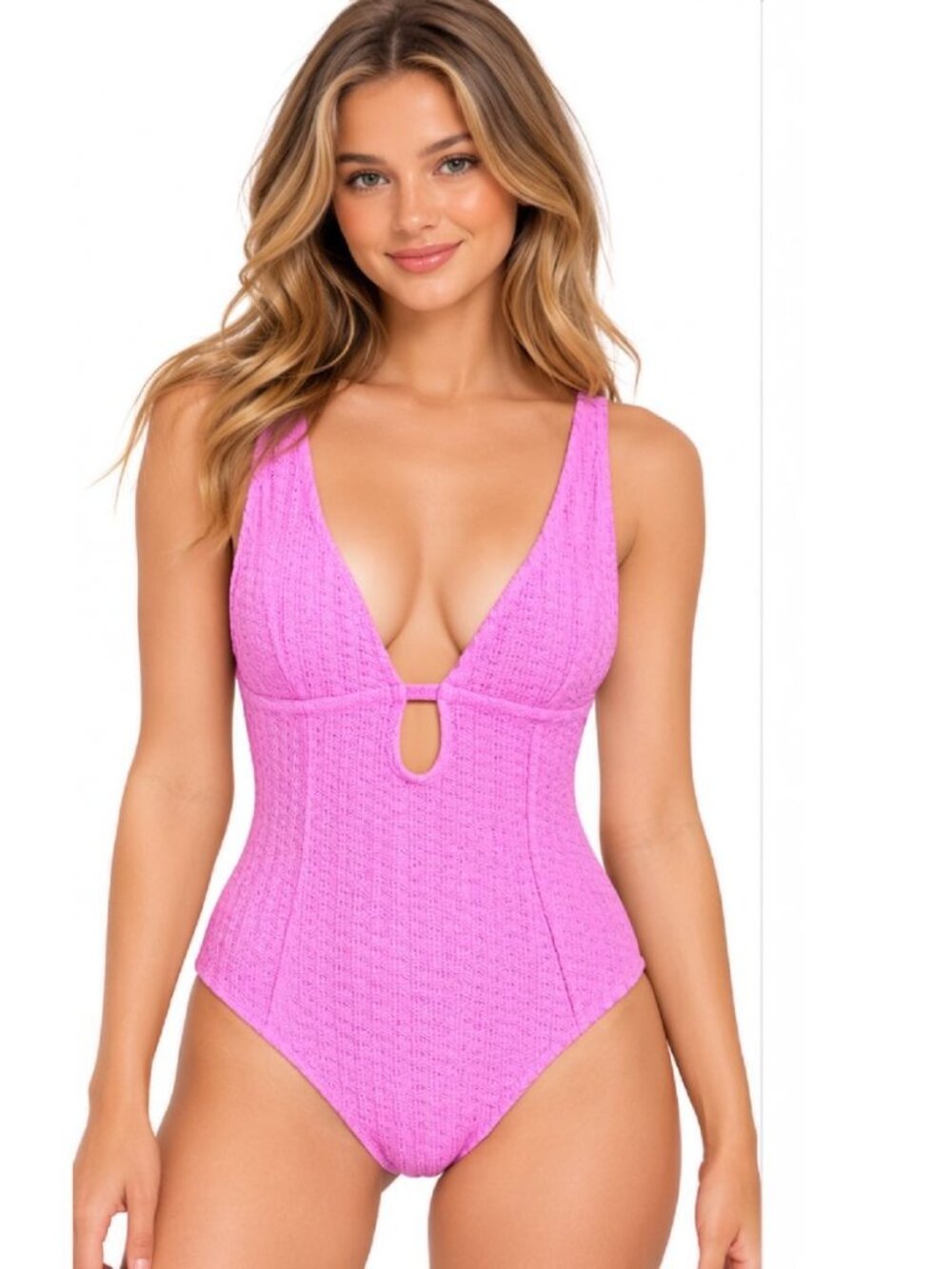 Roxy  XS Juniors Haleiwa Plunge Textured One-Piece Swimsuit NWT
